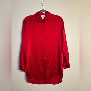 Vintage Lasoie 100% silk button down shirt small